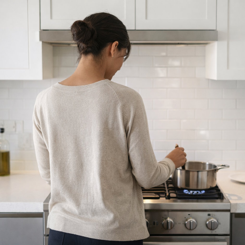 Cooking on stove